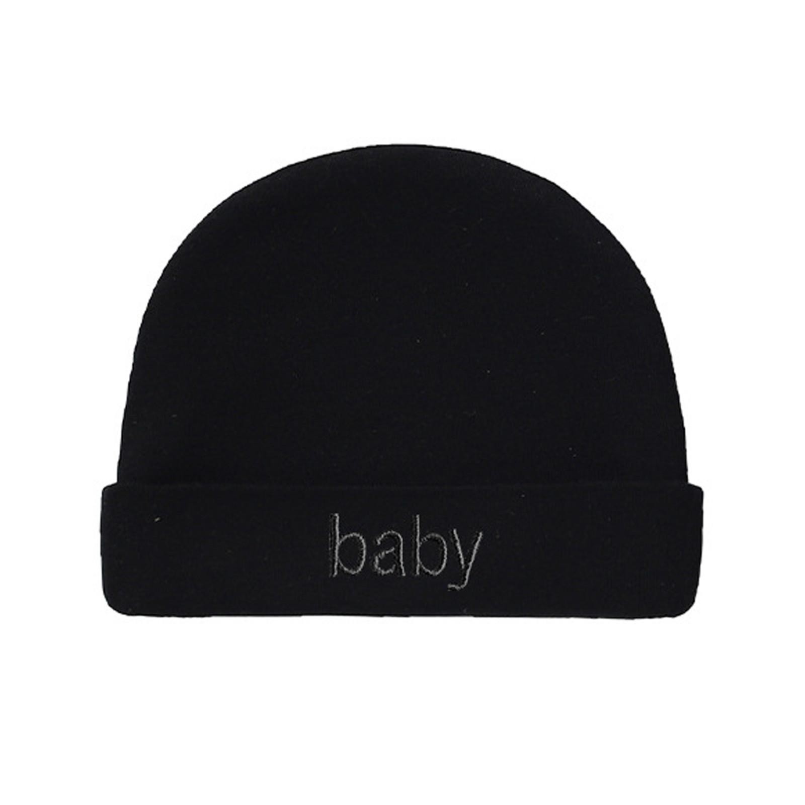 

Зимняя шапка для малышей, теплая детская шапка с вышивкой для мальчиков, шапка для девочек One Size чёрный