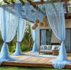 Tüllstoff Himmelblau Transparent Tischläufer Stuhl Schleifen Hintergrund Vorhänge für Babyparty Geburtstag Hochzeit für Party Fotos Dekoration