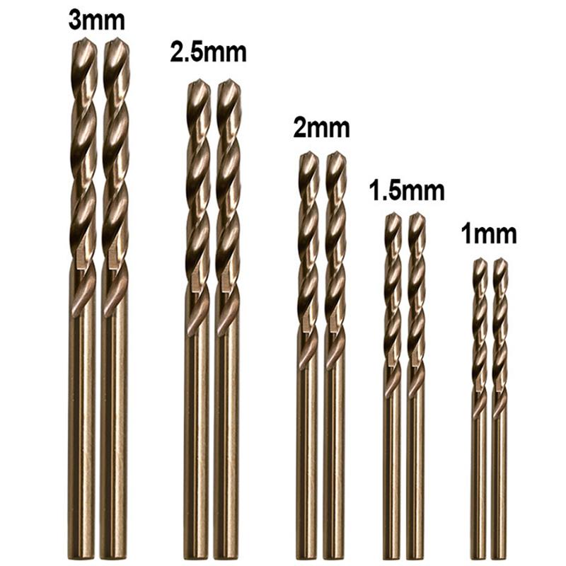 

10pcs Titanium Coated Cobalt Drill Bits HSS High Speed Steel Drill Bits Set Hole Cutter Power Tools For Metal Stainless Steel
