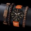 New Hip Hop Mens Fashion Watches Luxury Male Clock Wristwatch Sport MensWrist Watch Bracelet Set Relogio Masculino