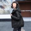Women's Short Hooded Winter Cotton Jacket, Korean Style Fashion, Thickened Loose Fit, Warm Petite Outerwear.