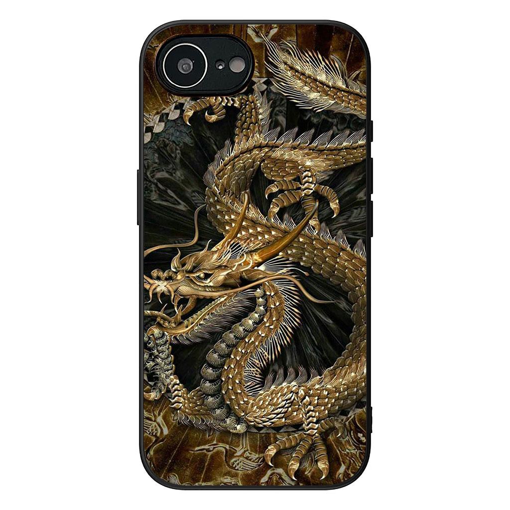 for Motorola Moto G54 G05 G24 G55 G75 G85 G15 G57 G86 Power Edge 50 30 Ultra Fusion neo Pro Case Golden Black Dragon Wallpaper