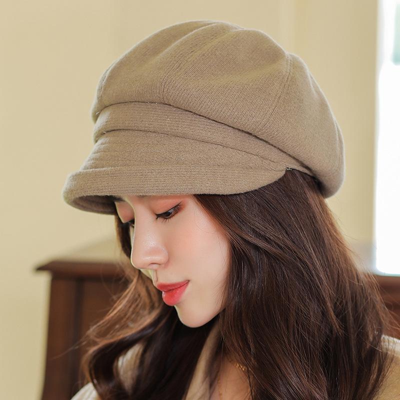 Pălărie Octogonală pentru Copii Toamnă și Iarnă Îngroșată Călduroasă Protecție Urechi Beretă Modă Versatilă Literară Show Pălărie Mică