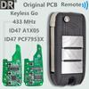 DR Original PCB ID47 PCF7953 Chip 433MHz Keyless Go Car Remote Key For Morris Garage MG MG5 ZS MG6 HS 2017 2018 2019