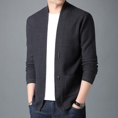 Nuovo Cardigan da Uomo Primavera e Autunno Maglione Lavorato a Maglia Casual da Uomo Giovane Giacca Cardigan Monocolore