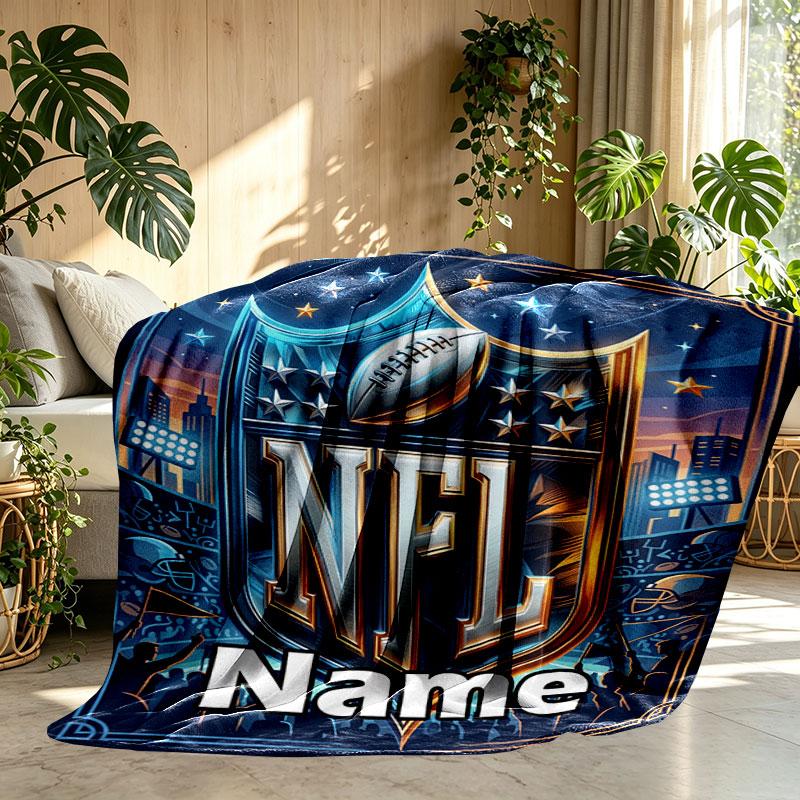 Custom Name Personalized NFL Print Blanket, Home Decor, Bedroom, Sofa, Camping, Couch, Gifts for Birthday Christmas