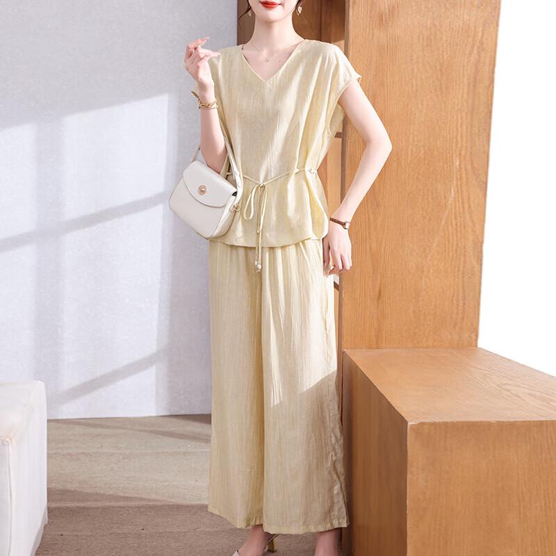 XUEXI Women's Summer Fashion Short Sleeve Top Set