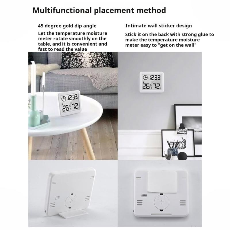 Temperature Humidity Meter Clock Temperature Format And Celsius For Home Office