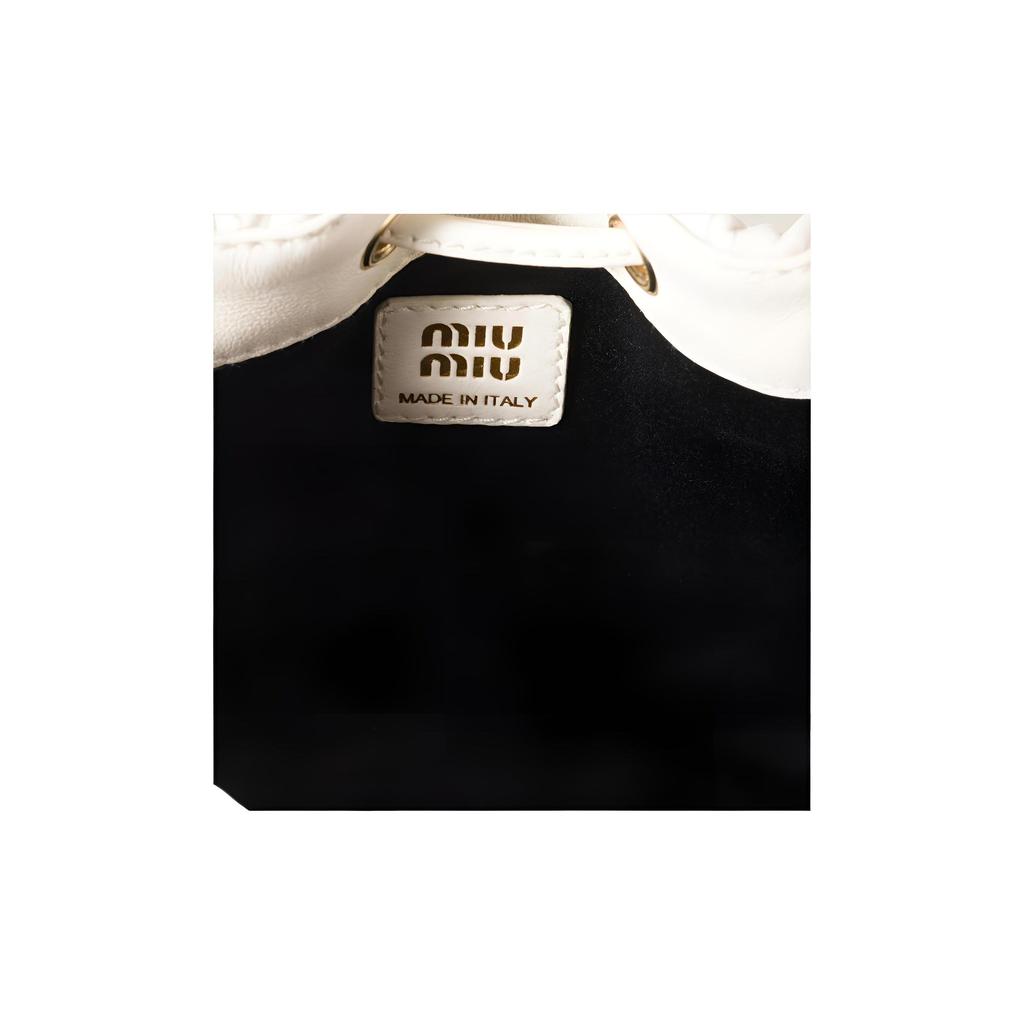 MIU MIU Matelassé Klassische Logo Lammleder Handtasche Damen Handtaschen Weiß 5ND022_AFPP_F0009