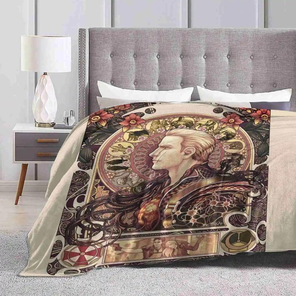 Zagrożenie biologiczne Zodiak Najlepiej sprzedający się pokój Domowy flanelowy koc Kompozycja Studium Mistrz Alphonse Mucha Nouveau Albert Wesker