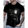 Casual Men T-Shirt Creative 3D Mechanical Heart Chip Pattern Print Short Sleeve Round Neck Summer Cool Harajuku Style Tee Tops Male Clothing