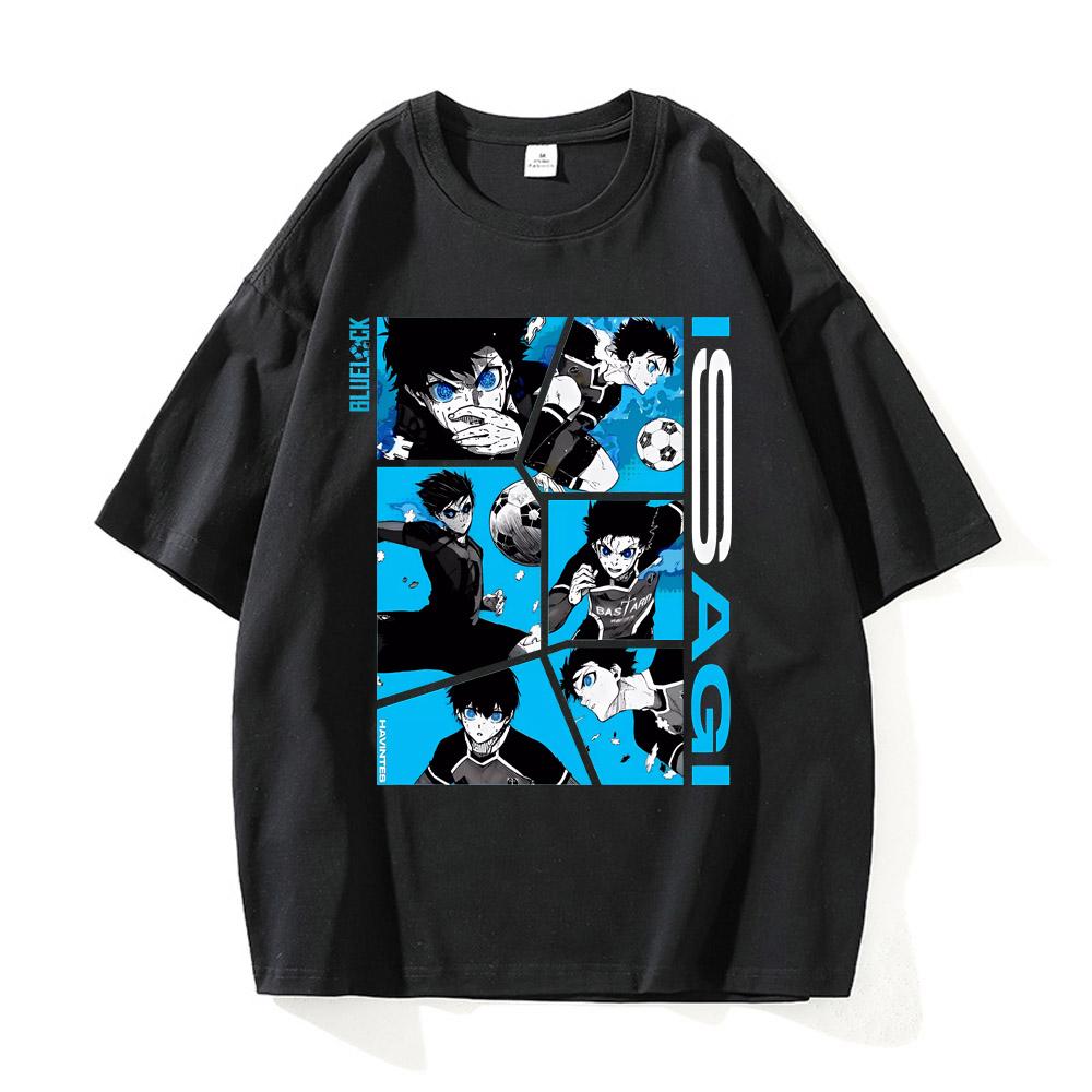 Japanese Anime Blue Lock T Shirts Men Women Clothing Short Sleeve T-shirt Cotton T-shirts High Quality Streetwear