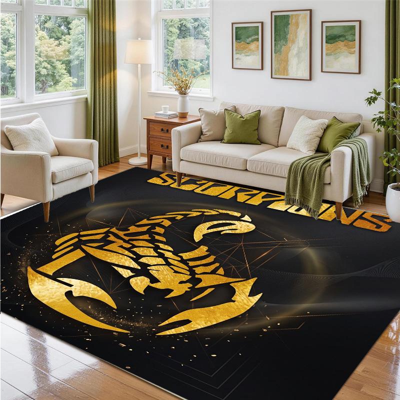 Scorpions Design Crystal Velvet Rug Soft Decorative Mat for Bedroom Entrance