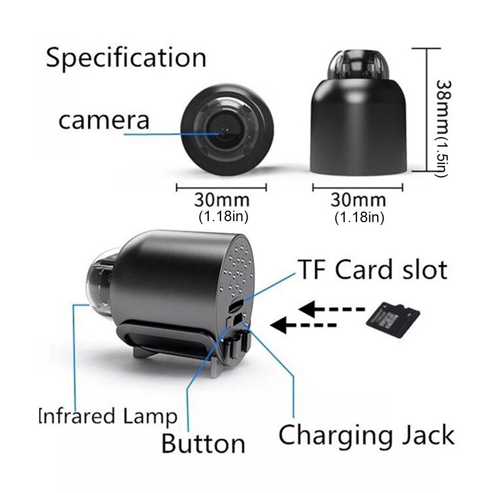 720P/1080P HD Mini IP Camera 140° Wide Angle Security Video Camera Portable Wireless Camcorder for Home Office Shop Warehouse