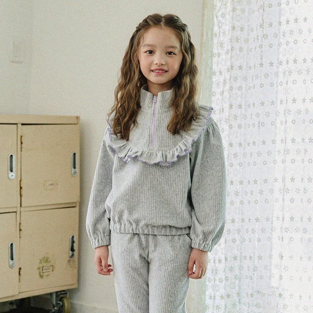  Olivan  Velour Zip Up Top And Bottom  Melange 