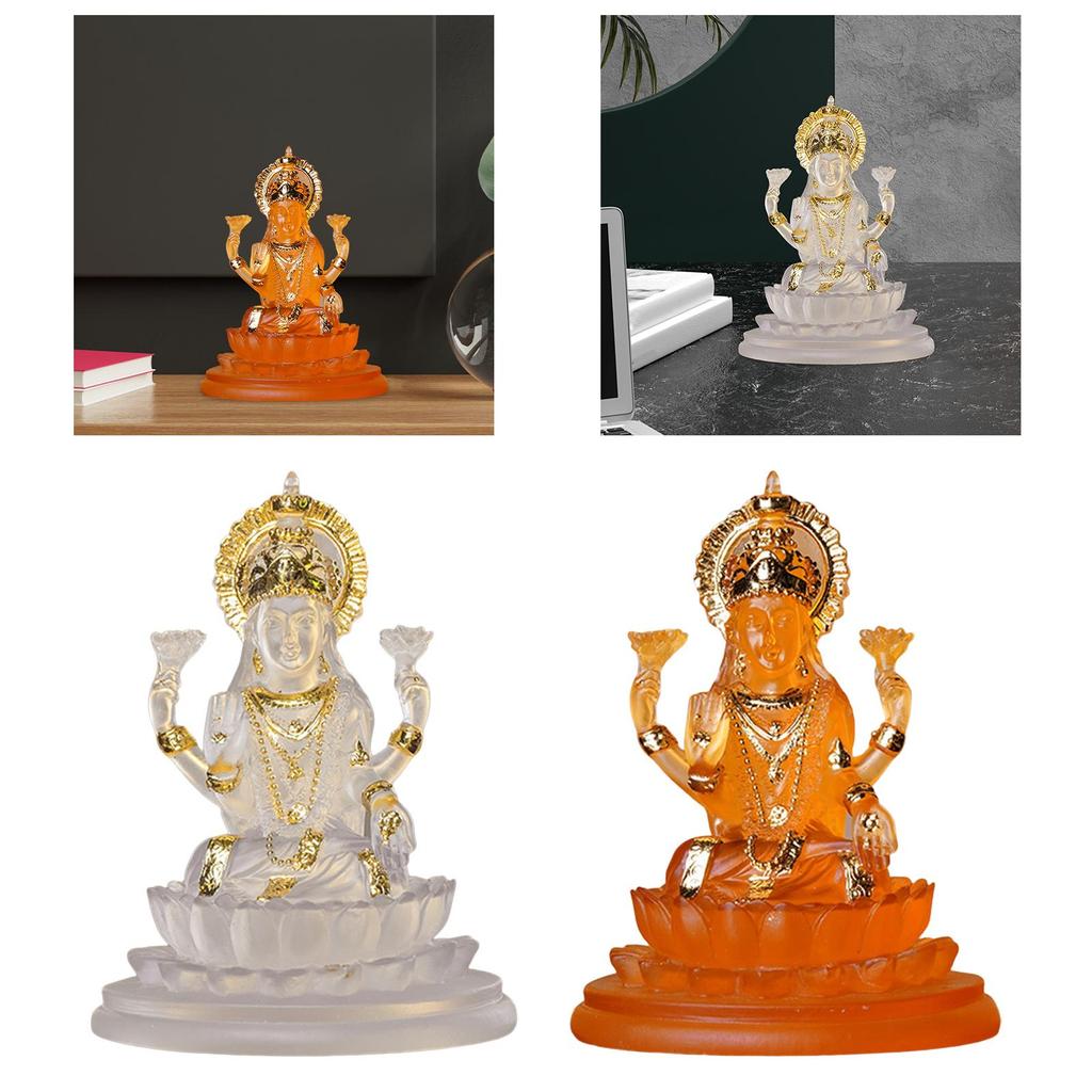 Religious Buddha Sculpture Goddess on Lotus Fengshui Artwork Hindu Goddess
