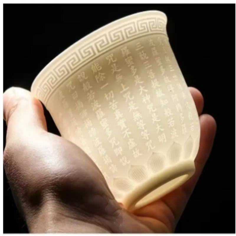 Creative Ceramic Kung Fu Tea Set Tea Cup Blue and White Master Cup Hand Painted White Porcelain Purple Sand Cup