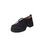 New leather casual single shoes women's non-slip thick-soled lace-up sheepskin women's shoes wear round head comfortable and soft single shoes in all