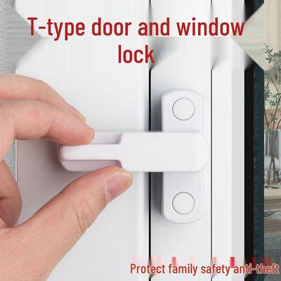 Chiusura a scrocco con maniglia a T in UPVC per Finestra e Porta - Serratura di Sicurezza Antifurto per Finestra a Battente.