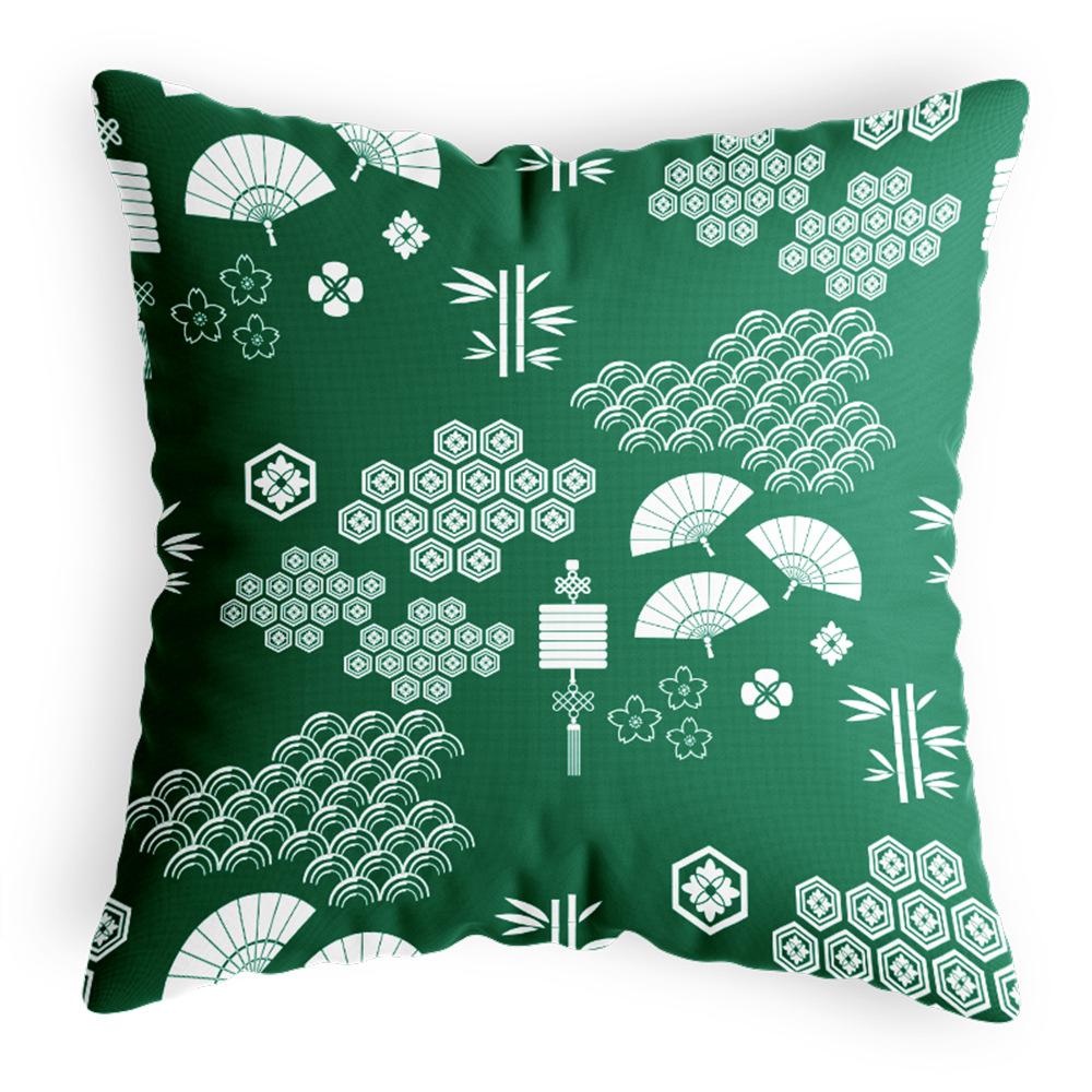 Nachtkissen Kissenbezug Mehrfarbig Baumwolle und Leinen Druck Esszimmerstuhl Rückenlehnenkissenbezug Satin Chinesischer Stil Serie Kissenbezug