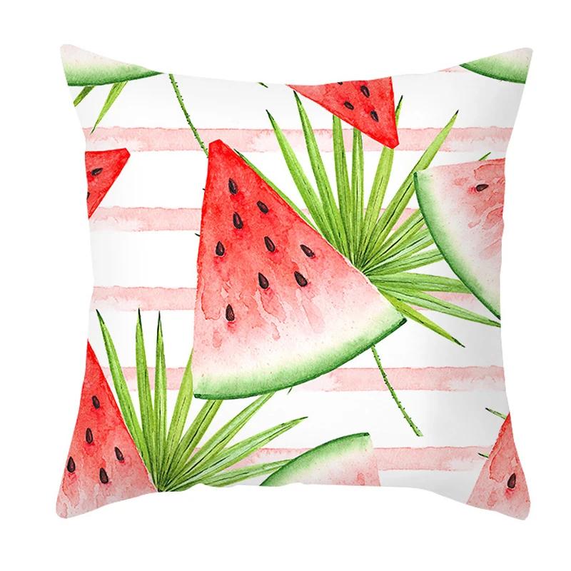 Summer Colourful Fruit Print Pillowcase Sofa Decorative Cushion Covers Plant Ststyle Pillowcases Decor Cushion Cover For Bedside