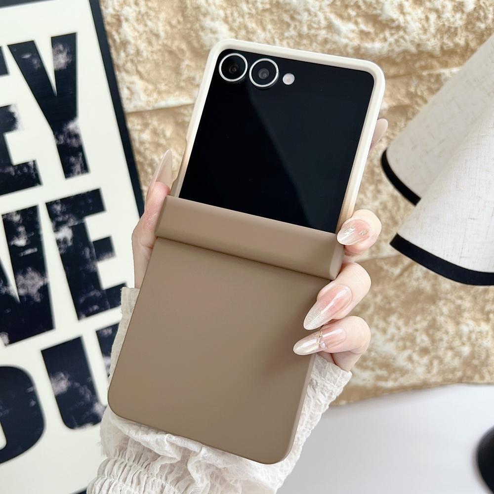 Gradient Double Color Matte Case for Samsung Galaxy Z Flip 7 6 5 4 3 flip7 ZFlip Hinge Protection Hard PC Shockproof Slim Cover