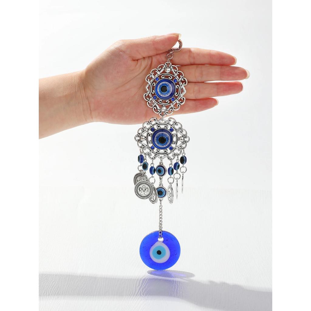 Boho Evil Eye Hanging Wall Decor Metal Pendant Wall Art Hanging Ornament Gothic Home Decor Garden Wind Chimes Outdoor Decoration