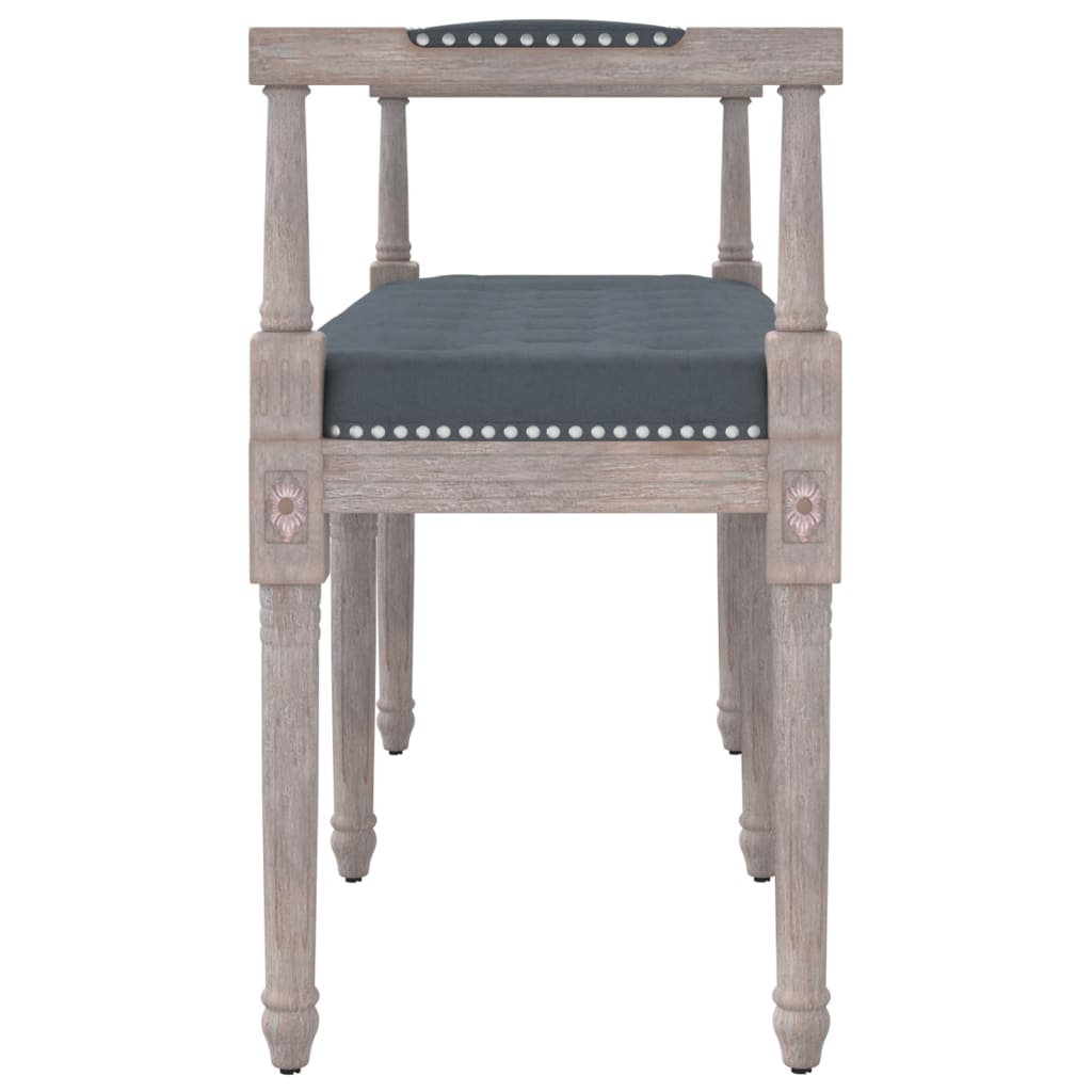 Dark Grey Velvet Bench 110 X 40 X 70 Cm