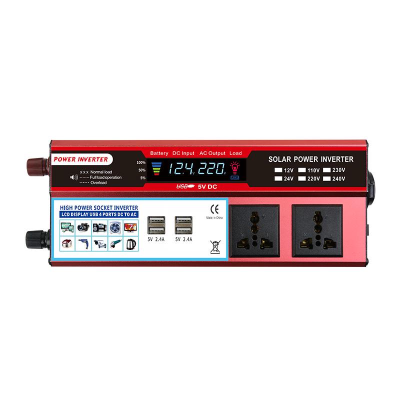 2000W Multi-socket Car Power Inverter with 4 USB Ports for Fast Charging