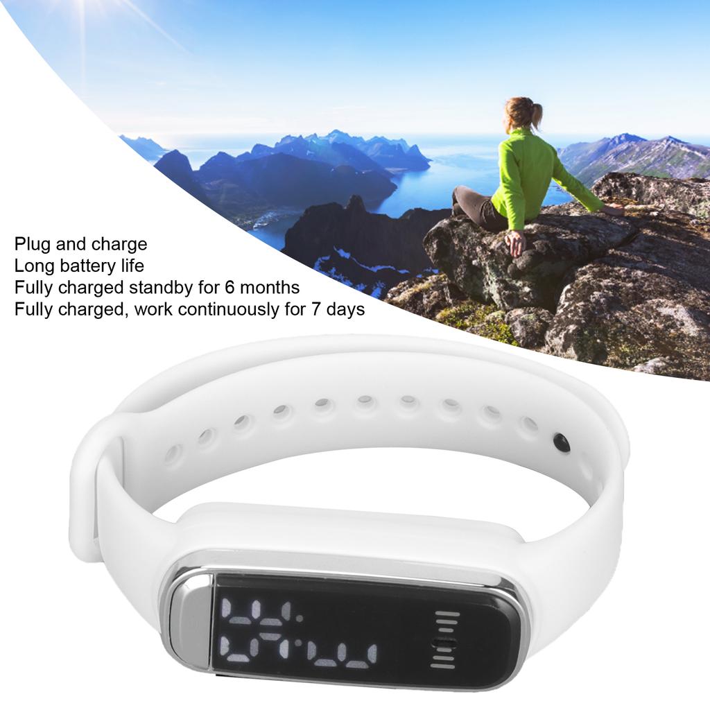 Digital Watch LED Screen 12Celsius24 Hour Rechargeable Stylish Electronic Wrist Watch for Men Women
