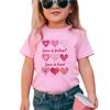 Girls' Casual Heart-patterned T-shirt for Summer, Children's Fashionable Short-sleeved T-shirt