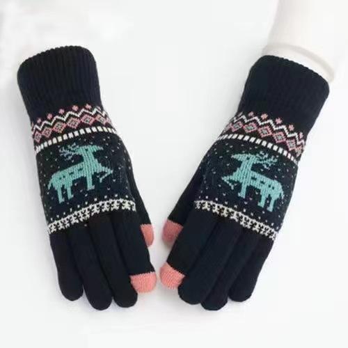 

Gloves female winter schoolgirl riding cute velvet thickened touch screen cold winter warm gloves