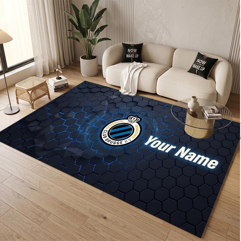 Personalized Crystal Velvet Carpet Club Brugge FC Pattern Non Slip Floor Rug