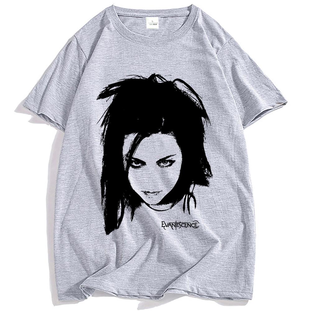 EVANESCENCE Amy Face Tee Rock Band Fashion Hip Hop T-shirt Unisex Streetwear Short Sleeve Cotton Men/Women T Shirt Clothing