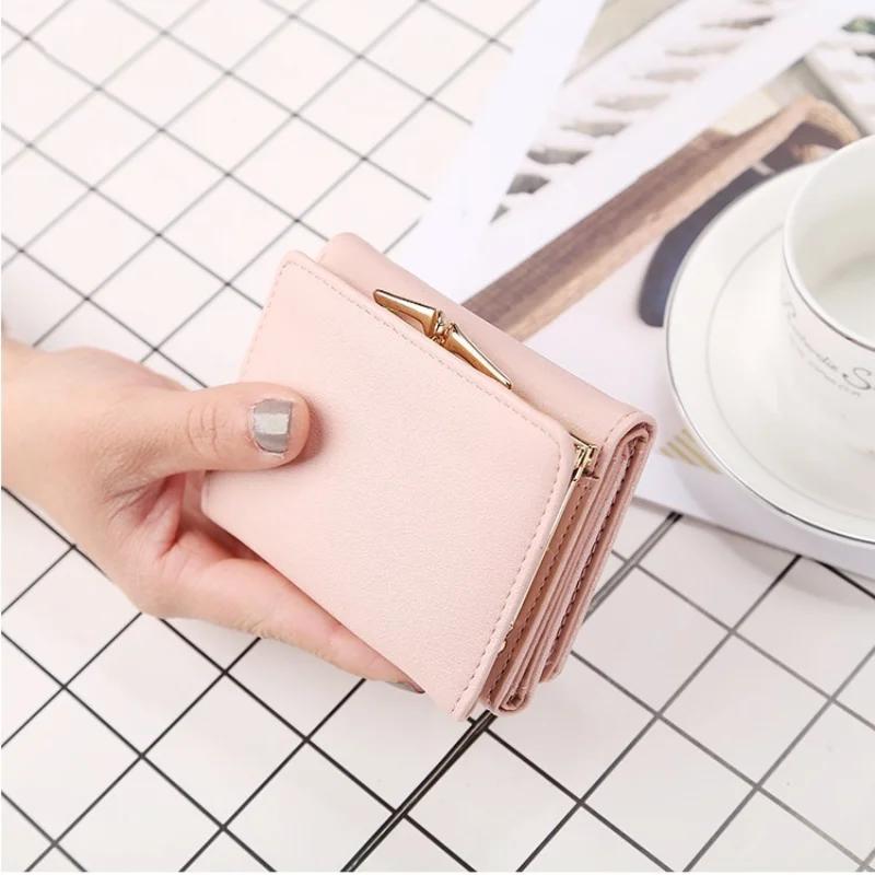 Fashion Purse Female Short Version of Students Fresh Folding Mini Metal Wallet Cute Purse Lady Coin Purse for Female Lovely