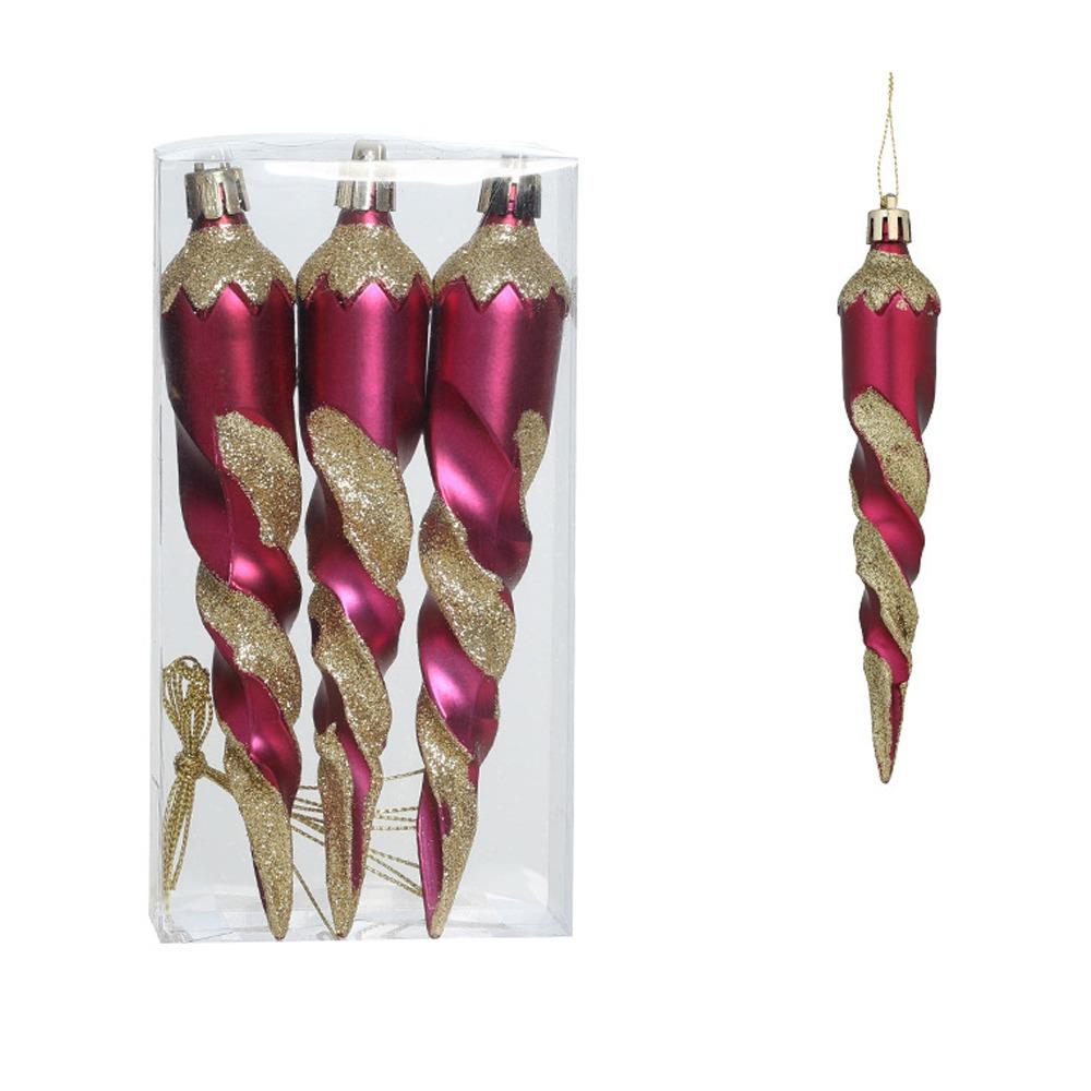 Shatterproof Christmas Cane Candy Ornaments Rose Red Merry Christmas Decor  Wedding Party