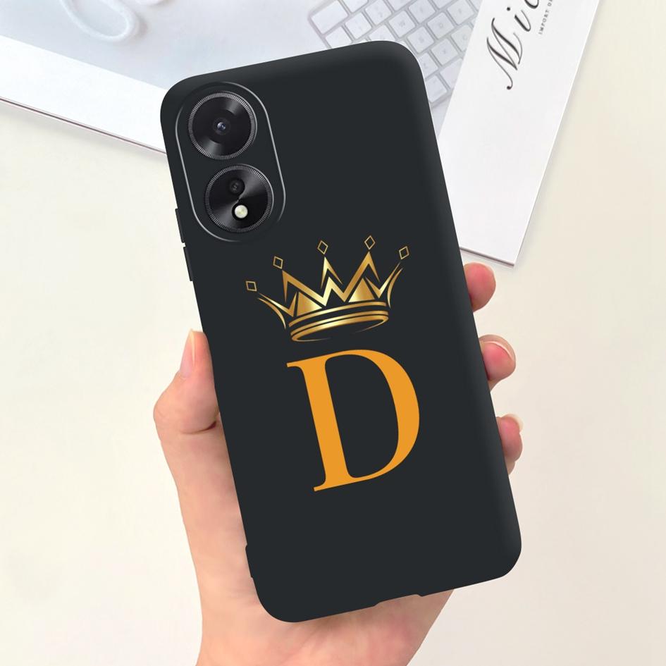For OPPO A38 4G Case Cute Crown Letters Shockproof Silicone Soft Phone Back Cover For OPPO A18 Funda OPPOA38 A 38 CPH2579 Bumper