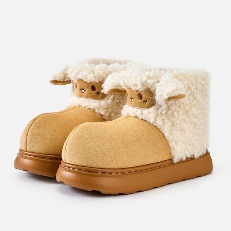 

Cute Cartoon Women Winter Boots Trendy Fleece Outdoor Anti Slip Keep Warm Plush Girl Short Booties Cold Weather Female Shoes 40-41