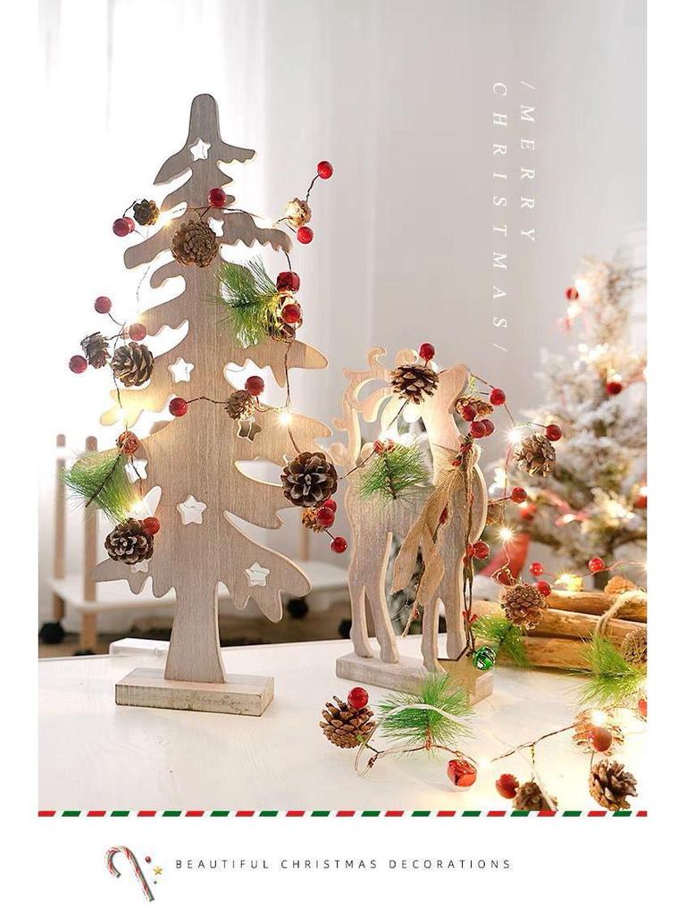 LED Christmas Fairy String Lights with Pine Cones and Bells for Tree and Holiday Decor