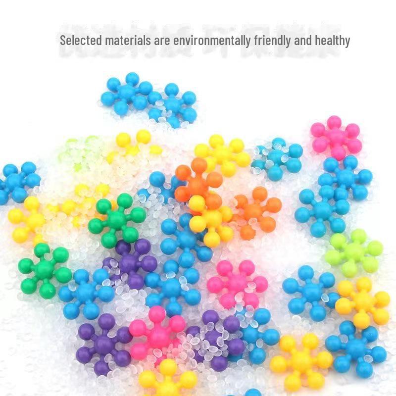 Children's Educational Building Blocks: 200-Piece Plum Blossom Puzzle Snowflakes for Kids Ages 3-4