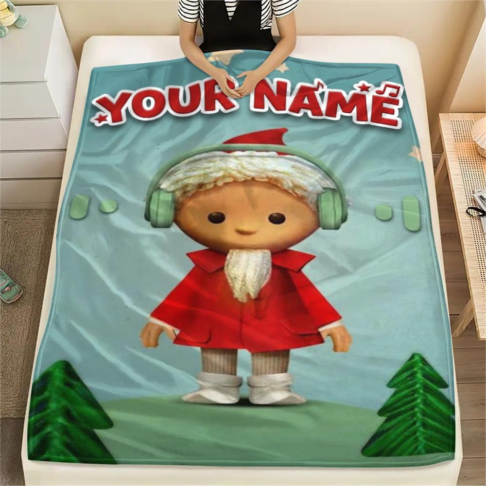 1PC Custom Name Sandmännchen Patterned Flannel Blanket Suitable For All Seasons for Home Decor Warmth and Comfort Gifts Holiday Present