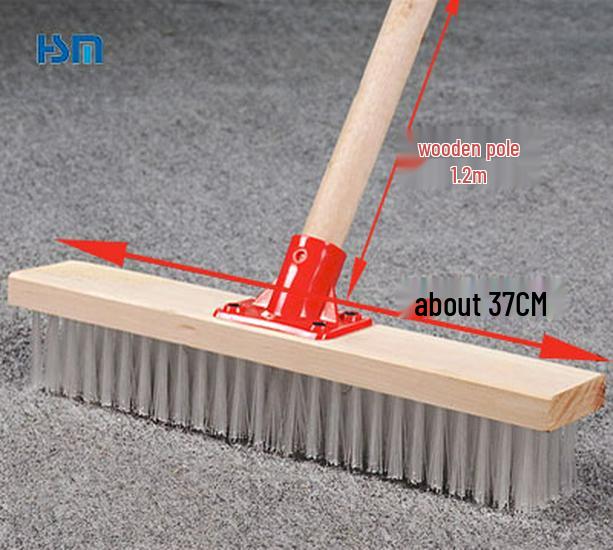 Stiff Bristle Metal Floor Scrubbing Brush with Long Handle for Kitchen, Bathroom, Tile, Moss, Rust, and Oil Stain Removal