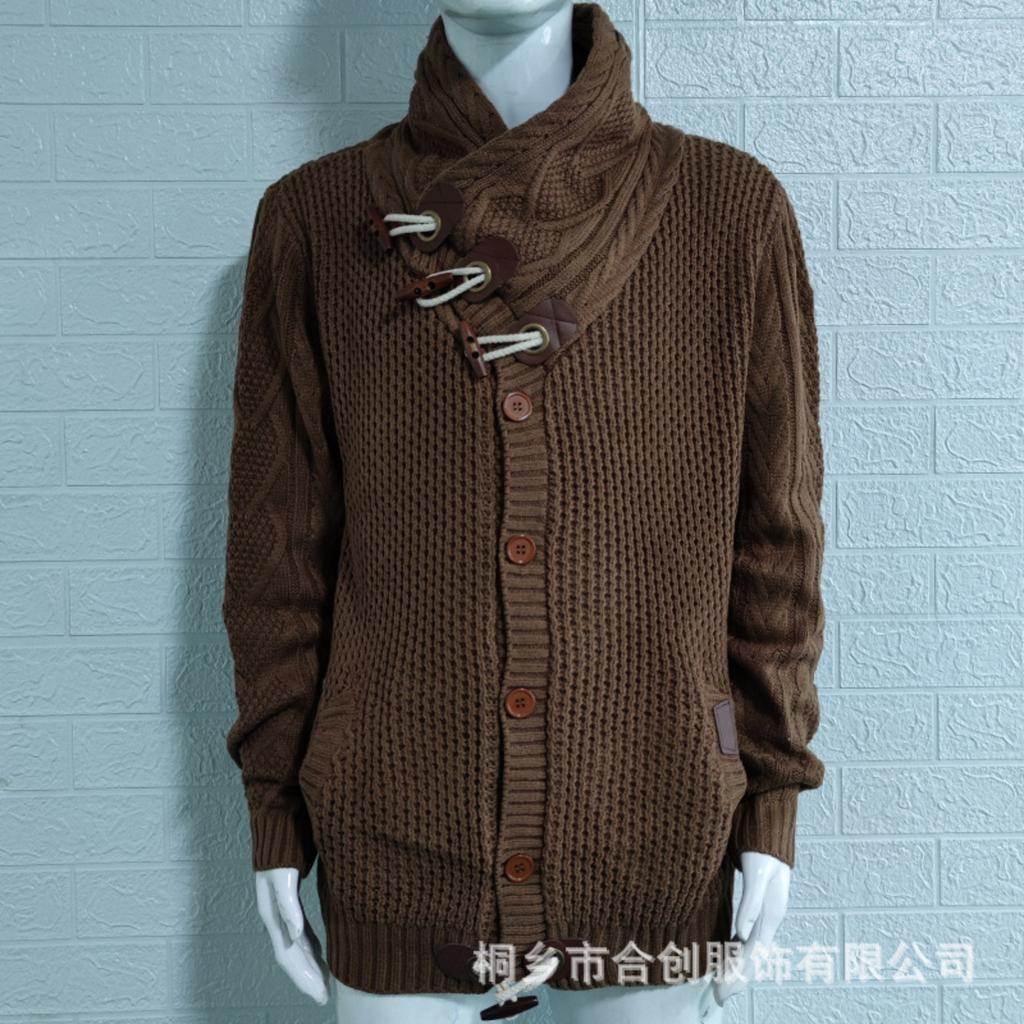 Winter Knit Cardigan With High Neck And Buttons Fashion Sweater