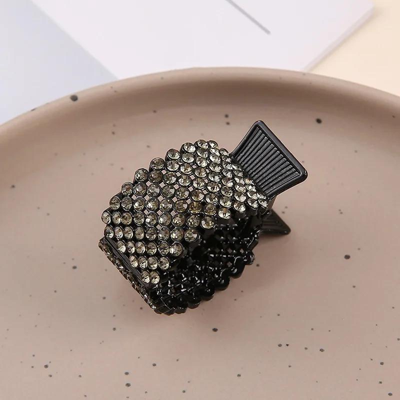 

1 шт. Элегантные сверкающие стразы, декоративные зажимы для волос, нескользящие держатели для хвостиков, модные аксессуары для укладки волос для женщин чёрный