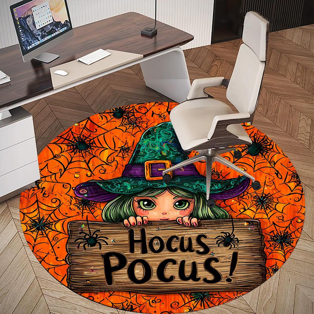1PC Hocus Pocus Halloween Office Round Area Rug, Under Office Chairs Bedroom Living Room Home Decor, Carpet for Office -1110133