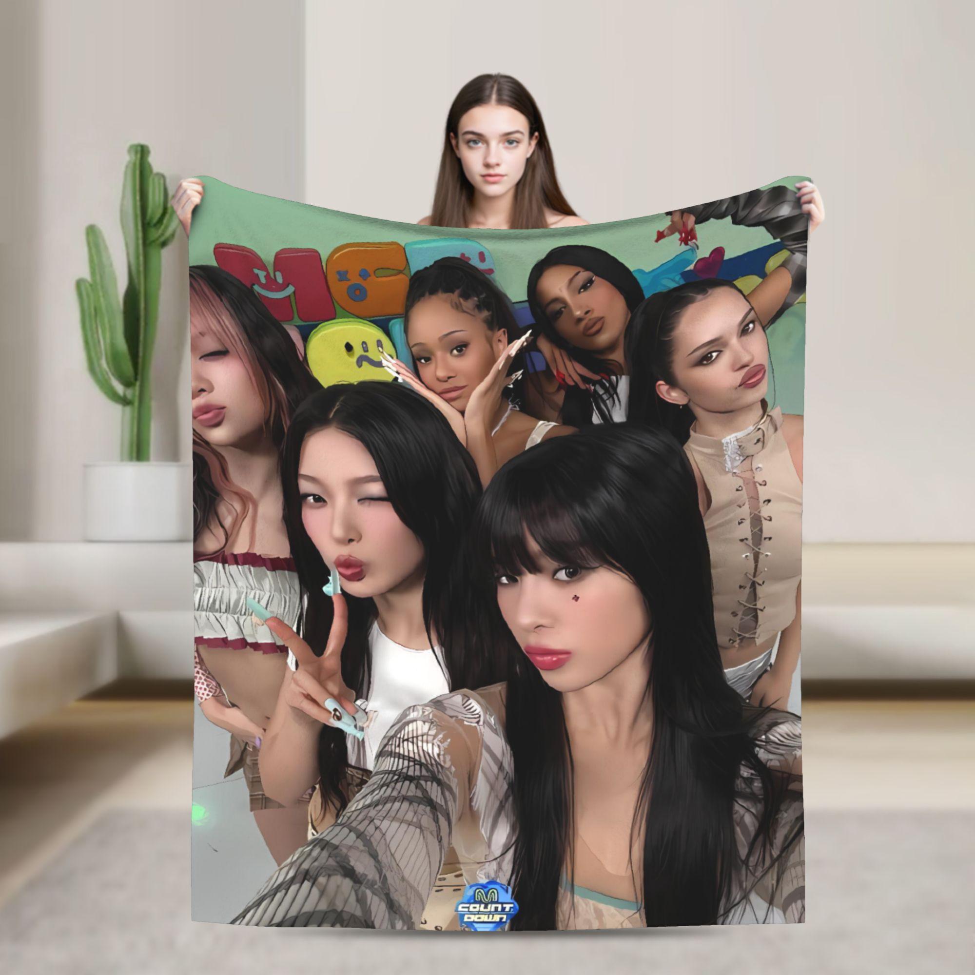

Katseye Kpop Music Girls Plush Blanket Kids Adult Flannel Throw Blanket For Living Room Soft Custom Quality Bedspread Gift 75x90cm