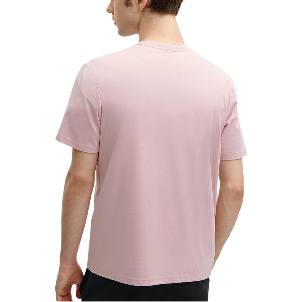FILA Logo Print Round Neck Casual Short Sleeve T-Shirt Men Tops Light-Purple Red F11M418108F-PK