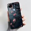 Case For Google Pixel 4a Luxury Fashion Butterfly Flowers Soft Matte TPU Silicon Back Cover Black For Pixel4a 4G 5G Phone Case