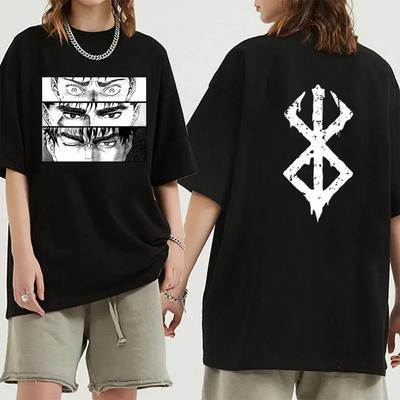 Anime Berserk Tričko Léto Pánské Dámské Bavlna Nadměrné Krátký Rukáv Tričko Potisk Tričko Topy 2024 Tričko Trend Oblečení pro fanoušky