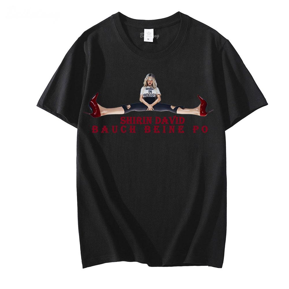

Style Graphic Printing T Shirt Shirin David - Bauch Beine Po Summer Tee Casual Short Sleeve Tops XXL чорний